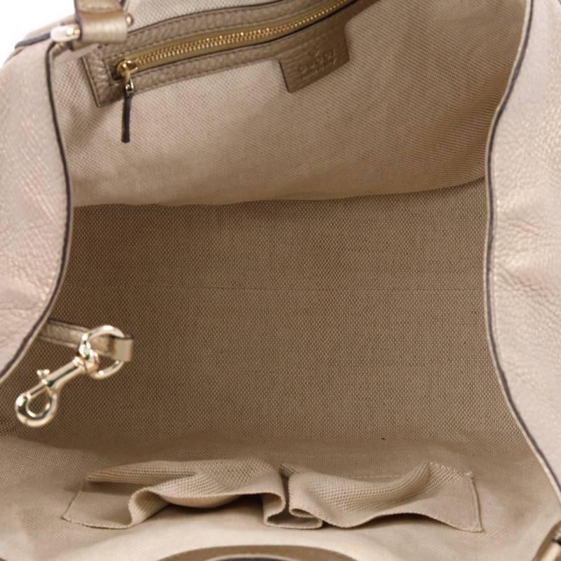 Beige Gucci Soho Shoulder Bag Leather Medium