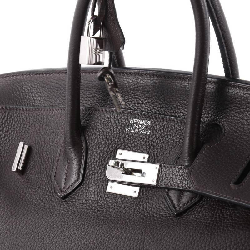 Hermes Birkin Handbag Cafe Clemence with Palladium Hardware 35 3