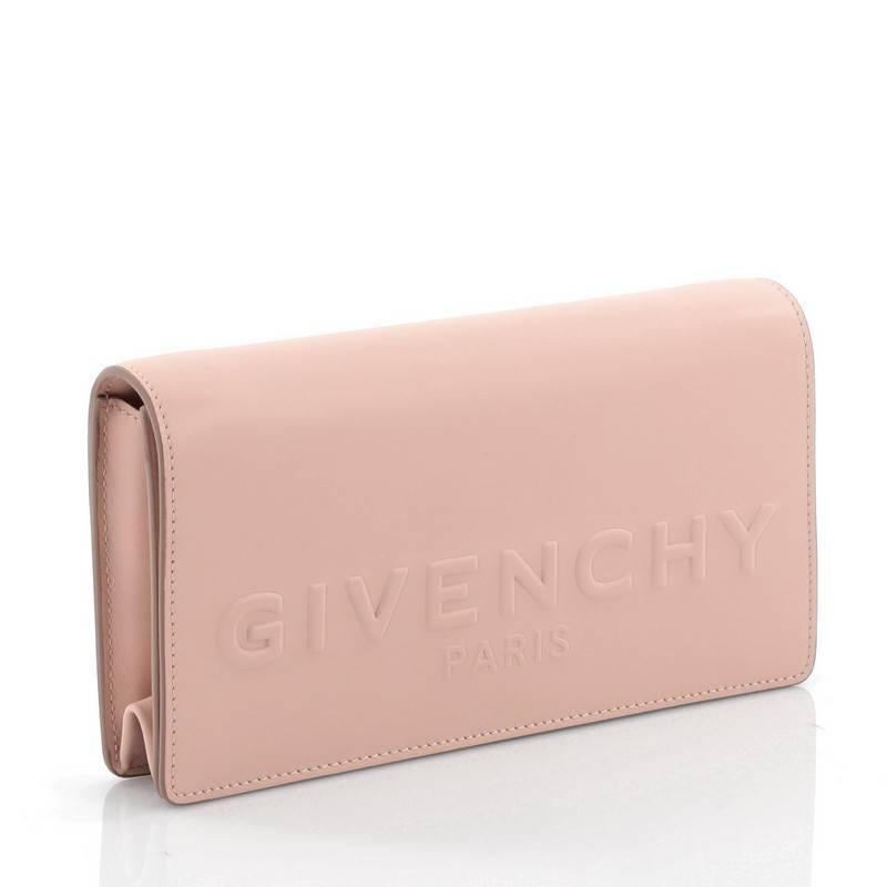 Givenchy Embossed Logo Crossbody Bag Leather In Good Condition In NY, NY