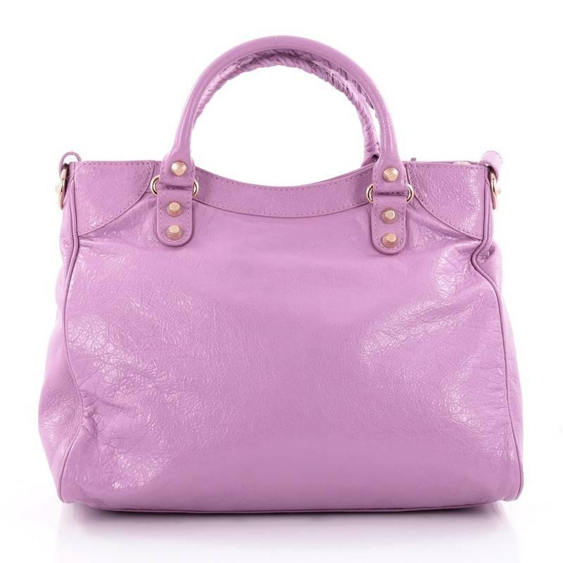 Balenciaga Velo Giant Studs Handbag Leather In Good Condition In NY, NY