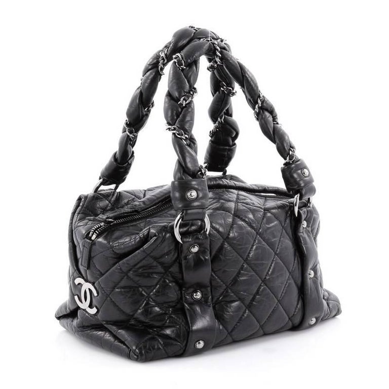 Chanel Limited Edition Lambskin Lady Braid Bowler Purse