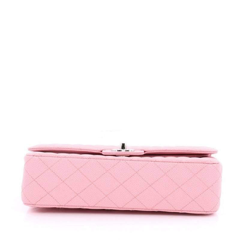 Pink Chanel Classic Double Flap Bag Quilted Caviar Medium