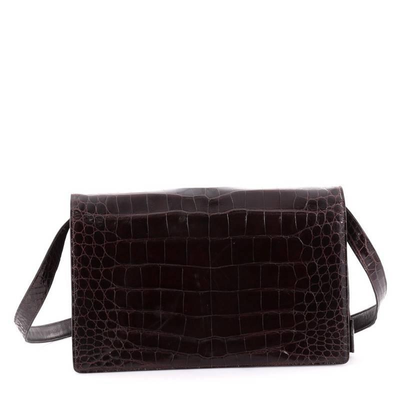 Ralph Lauren Collection Convertible Flap Clutch Alligator Medium In Good Condition In NY, NY