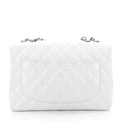 Chanel Vintage Classic Single Flap Bag Quilted Caviar Jumbo