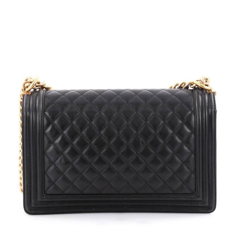 Chanel Boy Flap Bag Quilted Lambskin New Medium In Good Condition In NY, NY