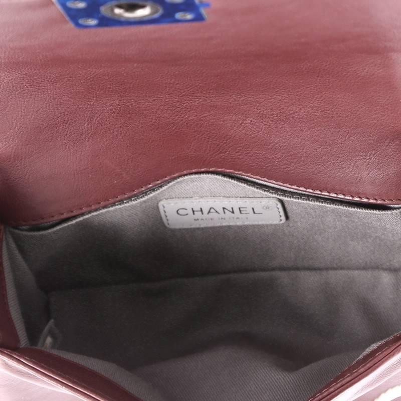 Chanel Medallion Boy Flap Bag Quilted Glazed Calfskin with Leather Small 1