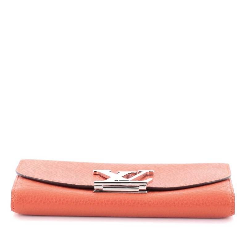 Orange Louis Vuitton Vivienne LV Wallet Taurillon Leather Long