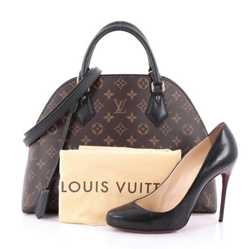 This authentic Louis Vuitton Alma BNB Handbag Monogram Canvas from the brand's Spring/Summer 2016 Collection is a versatile “bag-into-bag” design that updates the timeless Alma with a modern twist. Crafted from brown monogram coated canvas with