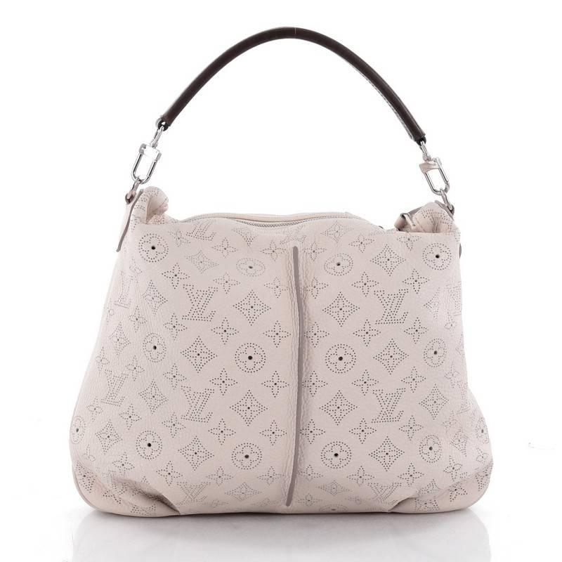 Gray Louis Vuitton Selene Handbag Mahina Leather PM