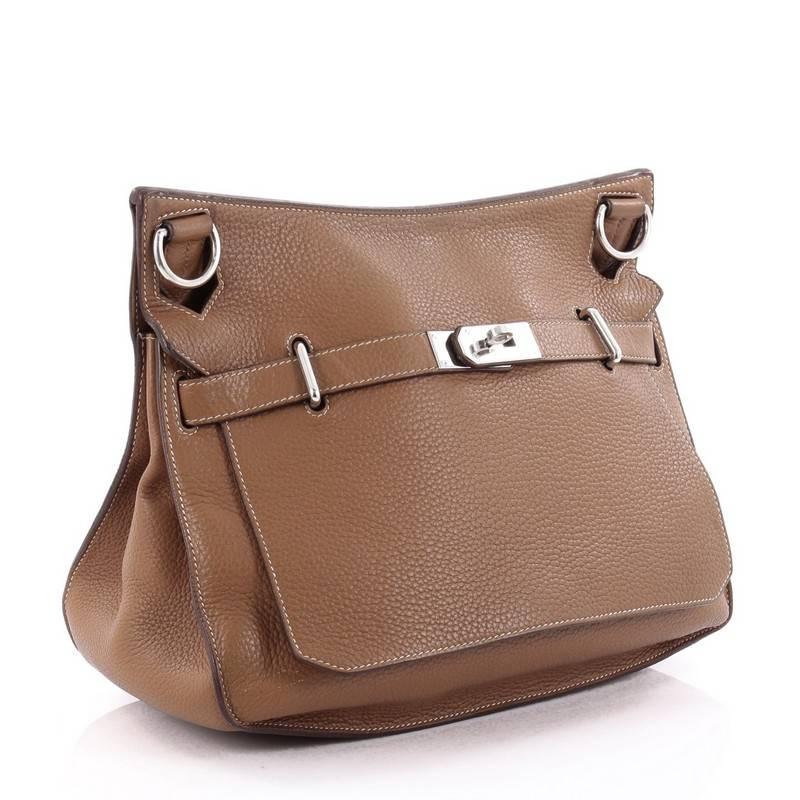 Brown Hermes Jypsiere Handbag Clemence 34