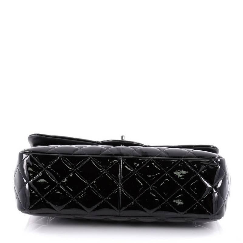 Women's Chanel Classic Double Flap Bag Quilted Patent Jumbo