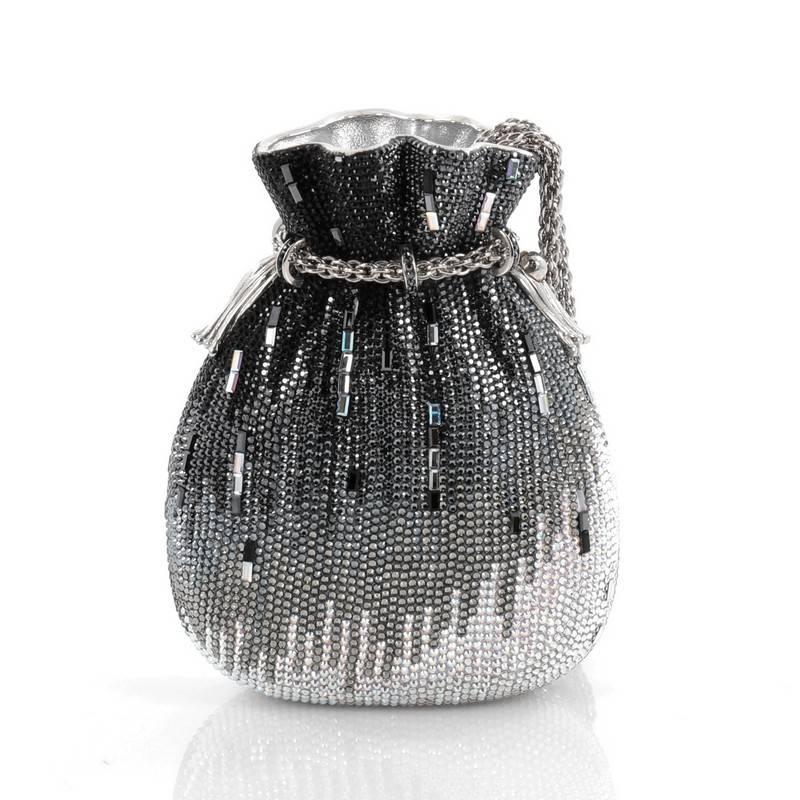 Judith Leiber Beggars Pouch Minaudiere Crystal Small In Good Condition In NY, NY