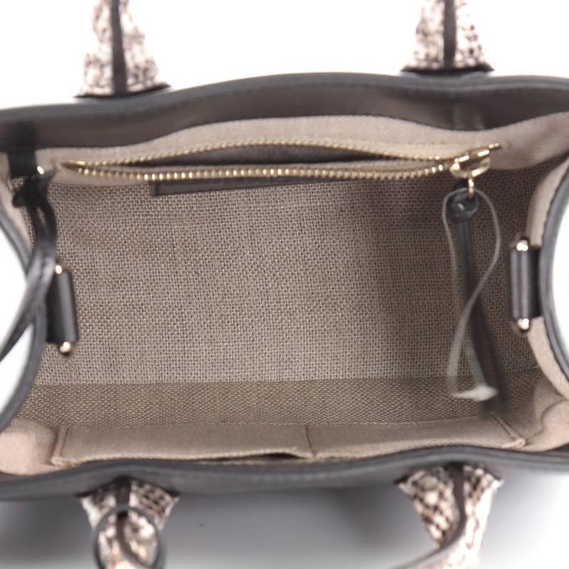 Black Balenciaga Padlock Nude All Afternoon Tote Leather with Snakeskin Mini