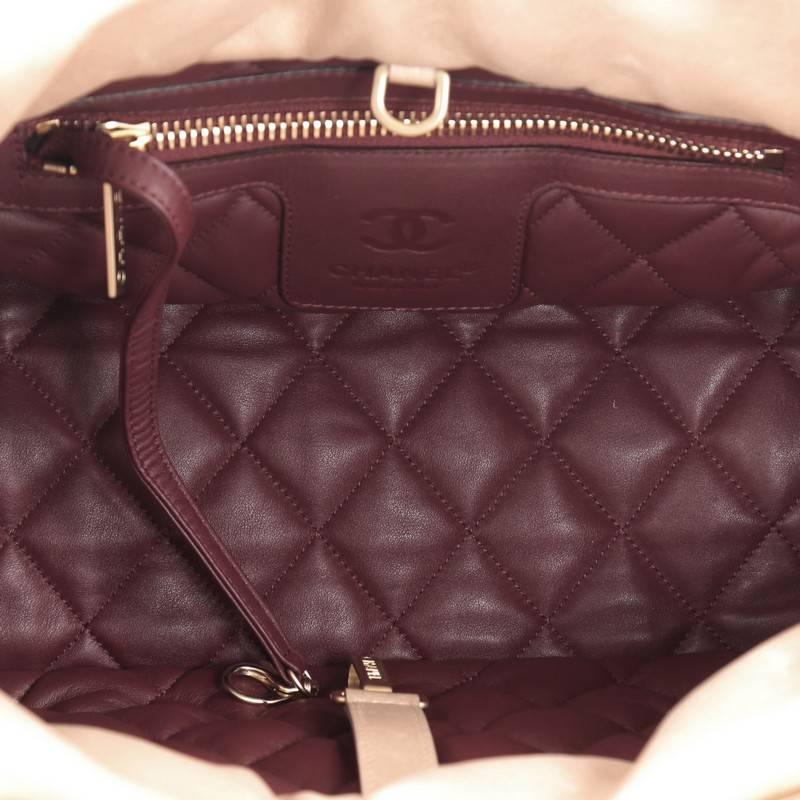 Beige Chanel Coco Cocoon Quilted Lambskin Small Reversible Tote 