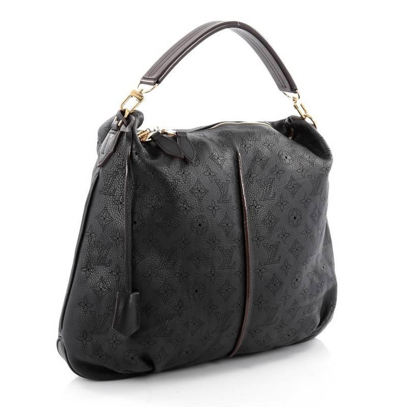 Black Louis Vuitton Selene Handbag Mahina Leather MM