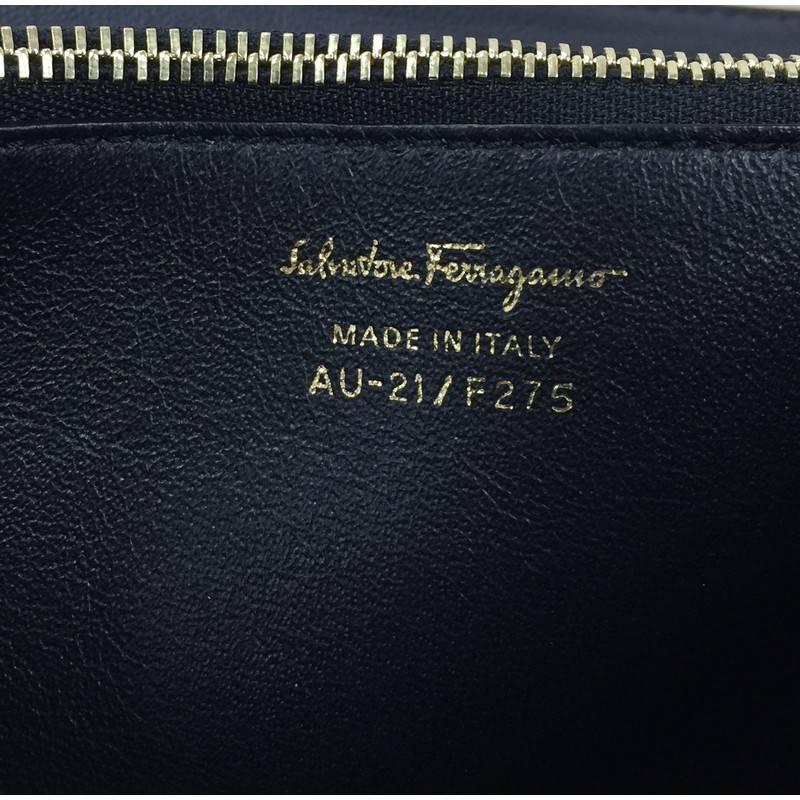 Salvatore Ferragamo Mya Double Lock Crossbody Bag Pebbled Leather In Good Condition In NY, NY