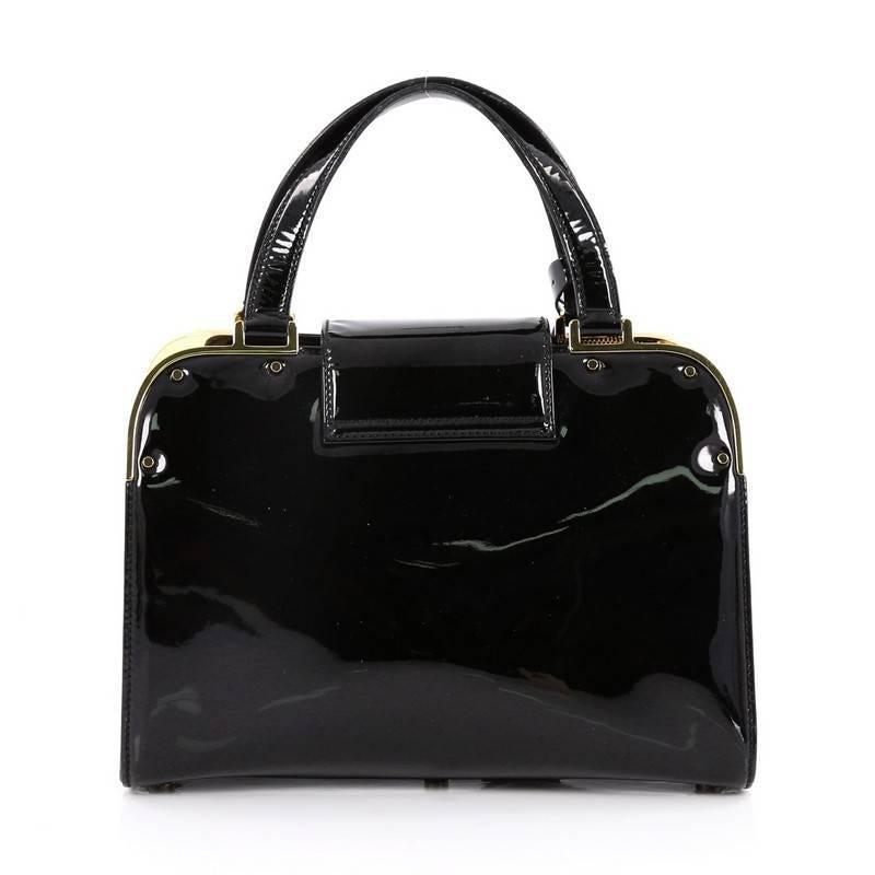 Noir Saint Laurent Uptown Sac à main verni petit modèle