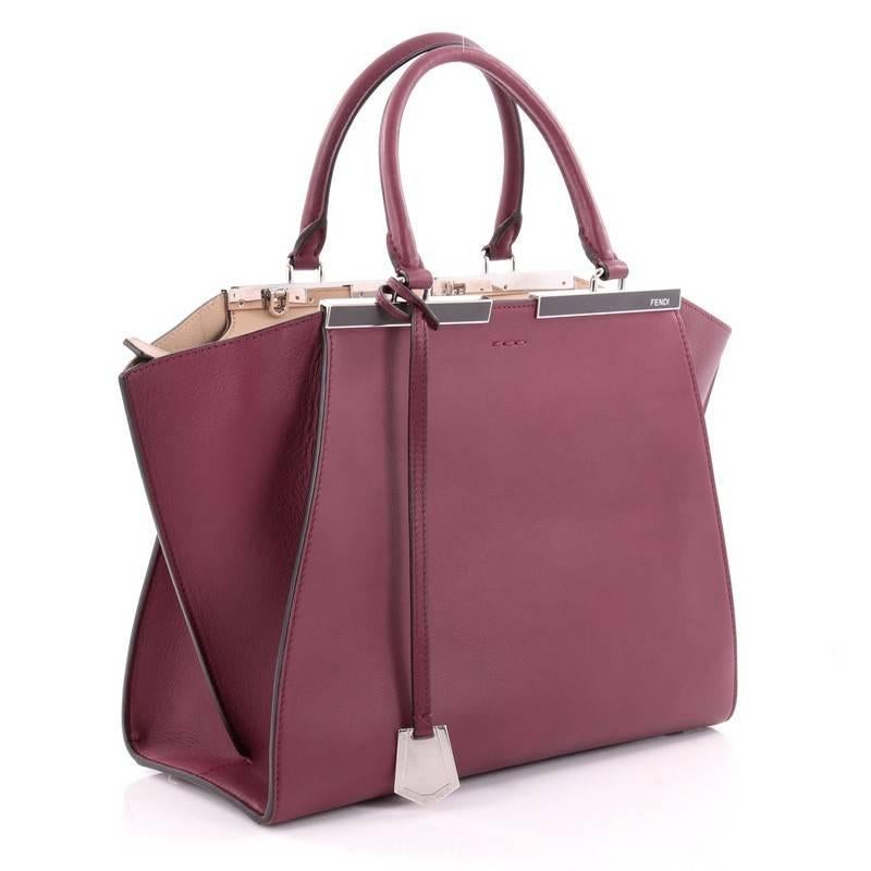 Brown Fendi Petite 3Jours Handbag Leather