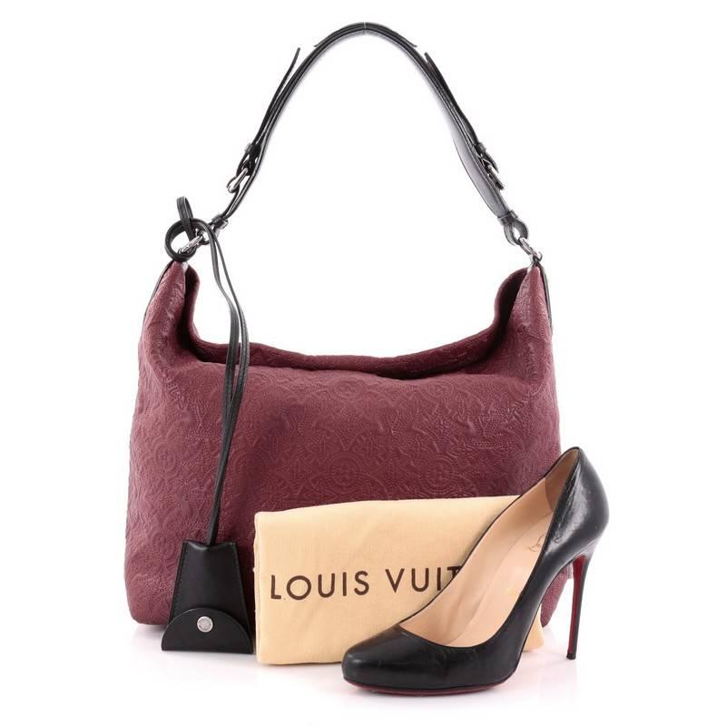 This authentic Louis Vuitton Antheia Hobo Leather PM inspired by the Greek goddess of flowers mixes casual elegance with exquisite craftsmanship. Luxuriously crafted from brick red leather with Louis Vuitton's monogram flower embossed stitching,