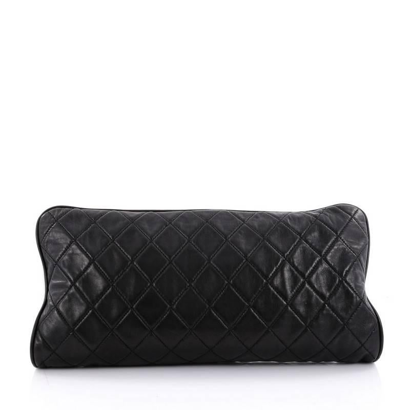 Chanel Pearl Clasp Frame Clutch Quilted Lambskin Large In Good Condition In NY, NY