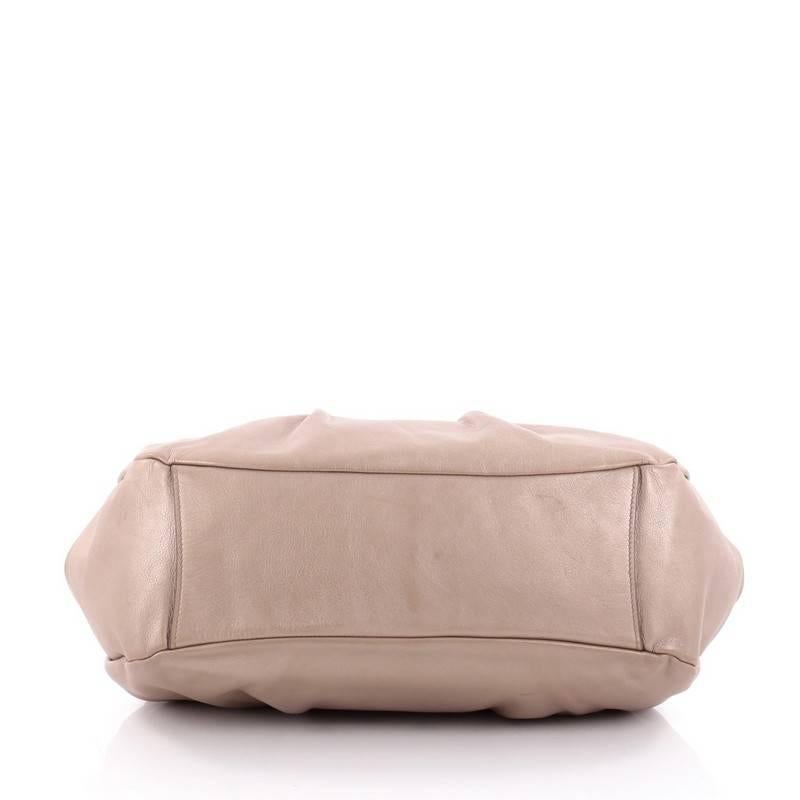 Prada Buckle Pleated Shoulder Bag Soft Calfskin Medium In Good Condition In NY, NY