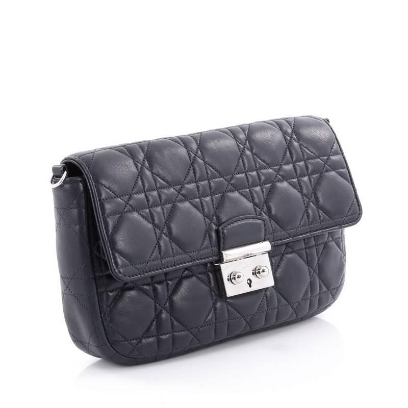 Black Christian Dior Miss Dior Promenade Pouch Cannage Quilt Lambskin Large