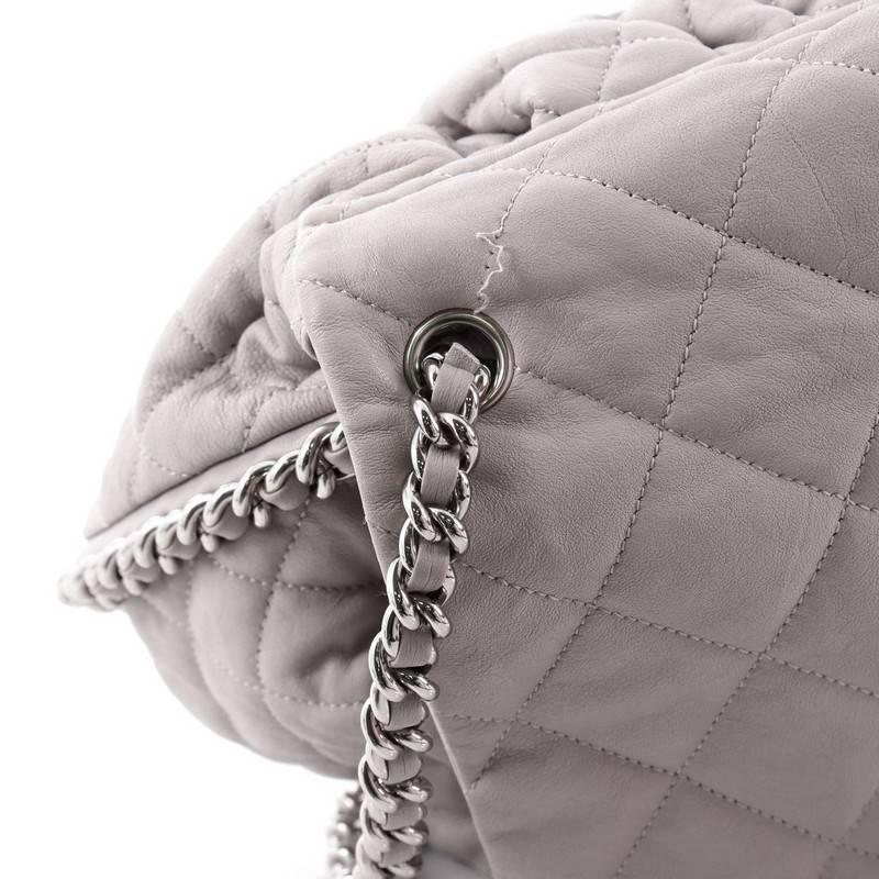 Chanel Chain Around Flap Bag Quilted Leather Large 3