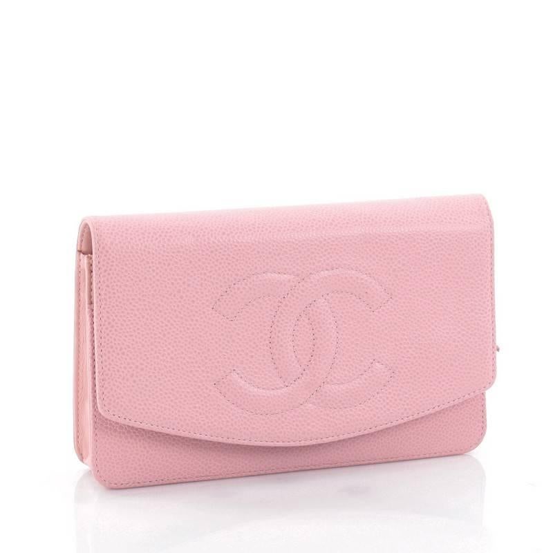 Pink Chanel Vintage Timeless Wallet on Chain Caviar
