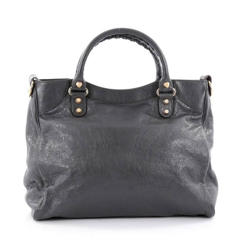Balenciaga Velo Giant Studs Handbag Leather In Excellent Condition In NY, NY