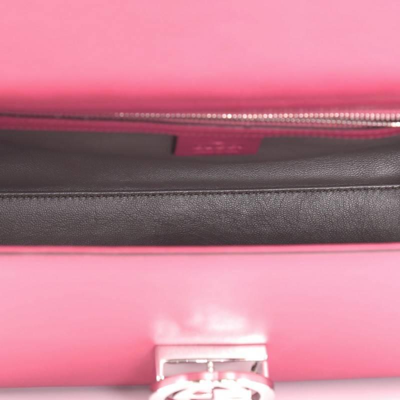 Pink Gucci Interlocking Shoulder Bag Leather Medium