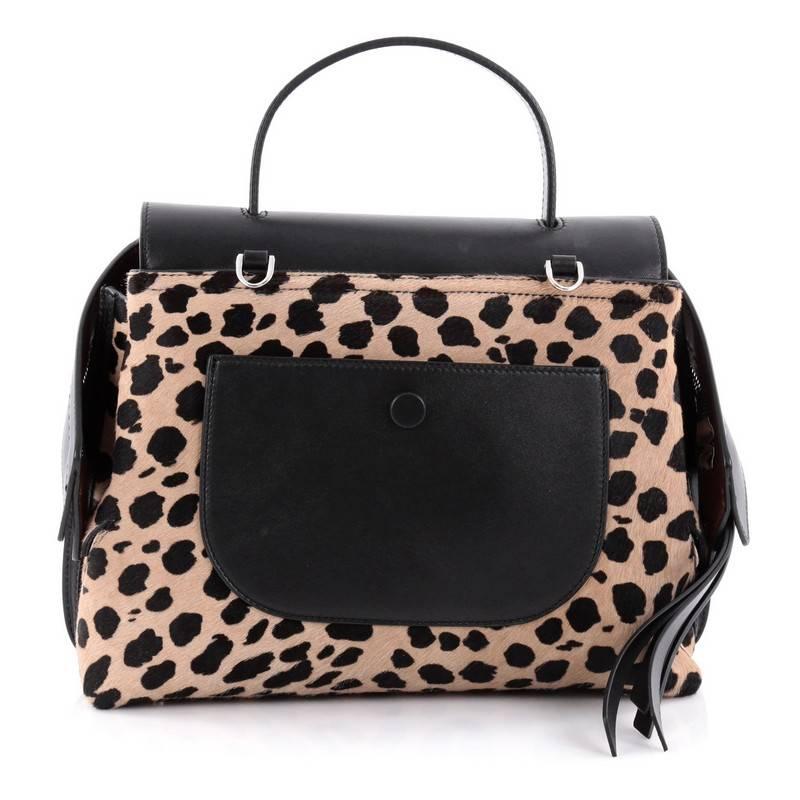 Tod's Convertible Wave Bag Printed Pony Hair with Leather Mini In Excellent Condition In NY, NY