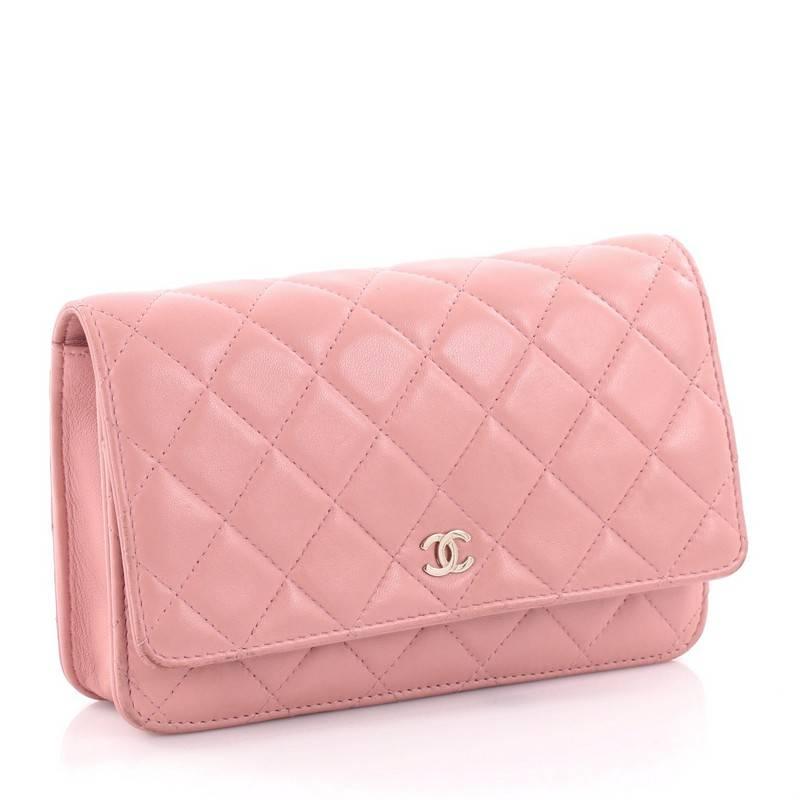 Pink Chanel Wallet on Chain Quilted Lambskin