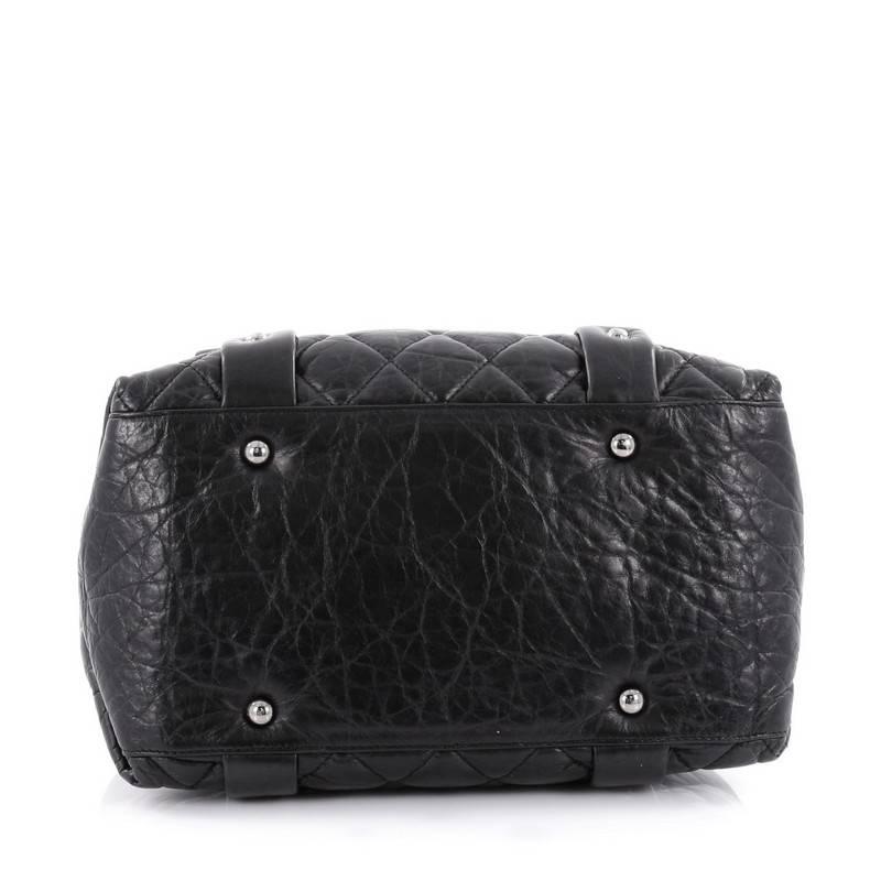 Black Chanel Lady Braid Bowler Bag Quilted Leather Small