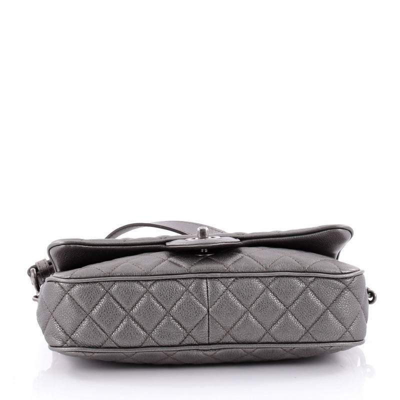 Women's or Men's Chanel Airlines Chain Handle Flap Bag Quilted Goatskin Small