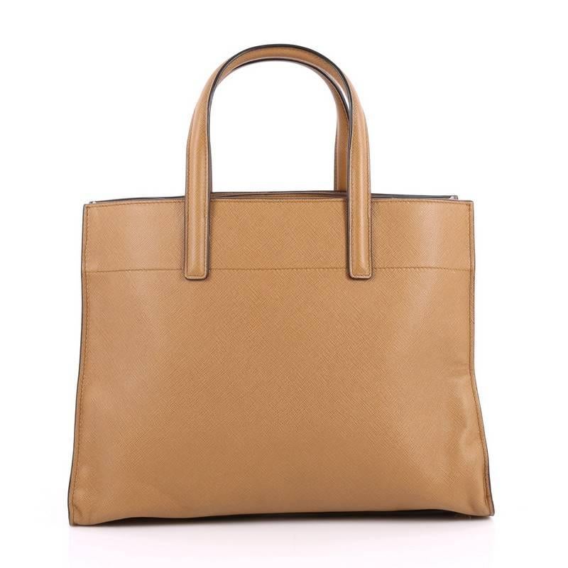 Prada Soft Triple Pocket Convertible Tote Saffiano Leather In Good Condition In NY, NY