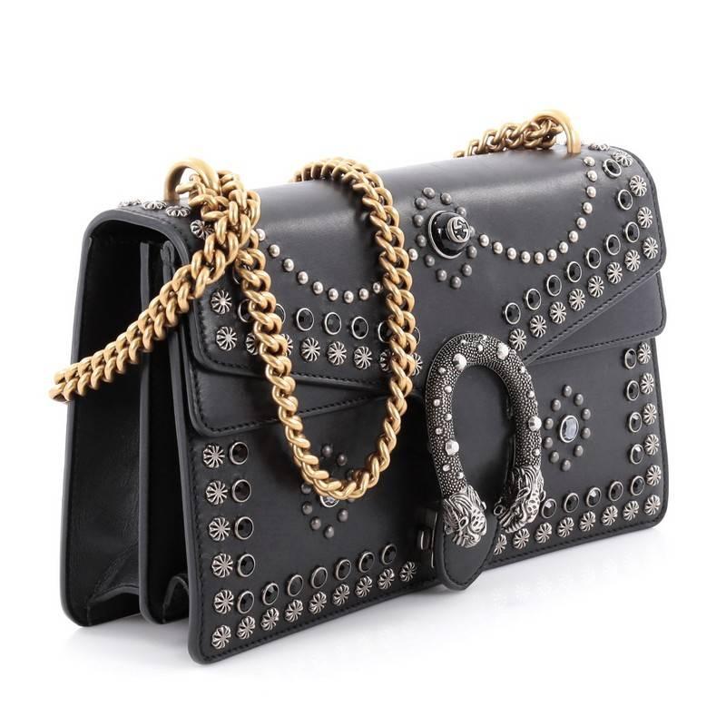 Black Gucci Dionysus Handbag Studded Leather Small
