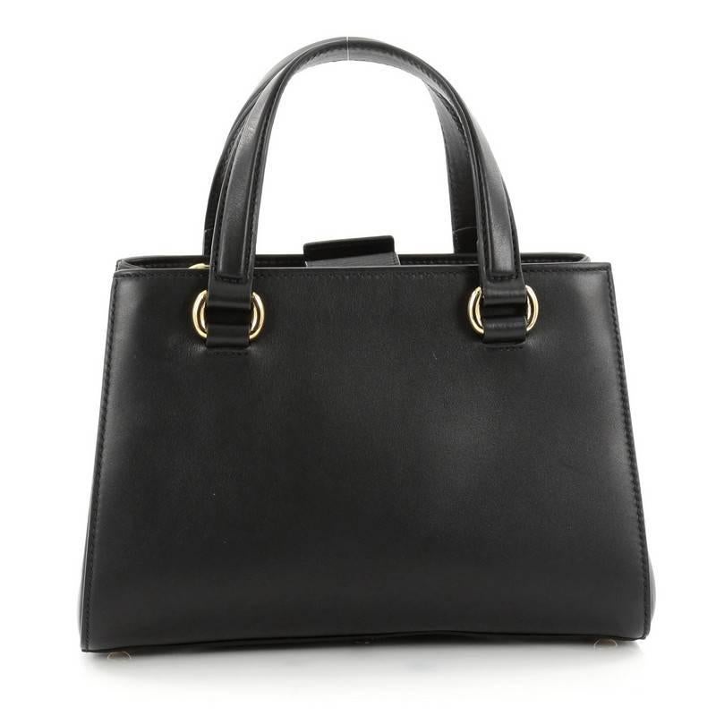 Black Gucci Sylvie Convertible Satchel Leather Medium