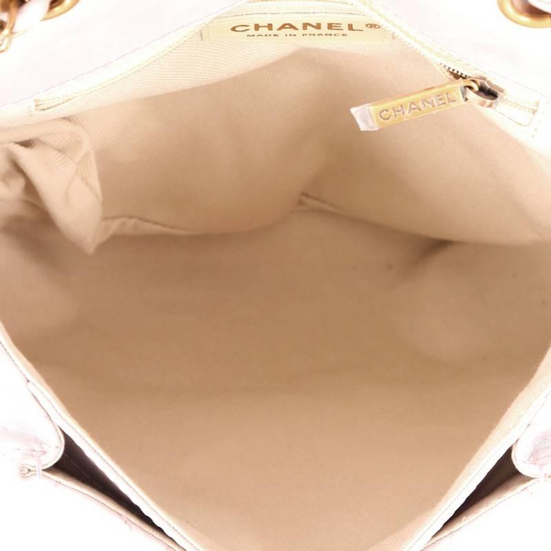 Beige Chanel Dubai Messenger Bag Quilted Aged Calfskin Medium