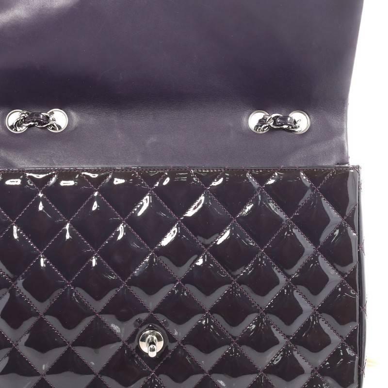 Chanel Classic Quilted Patent Jumbo Single Flap Bag  2