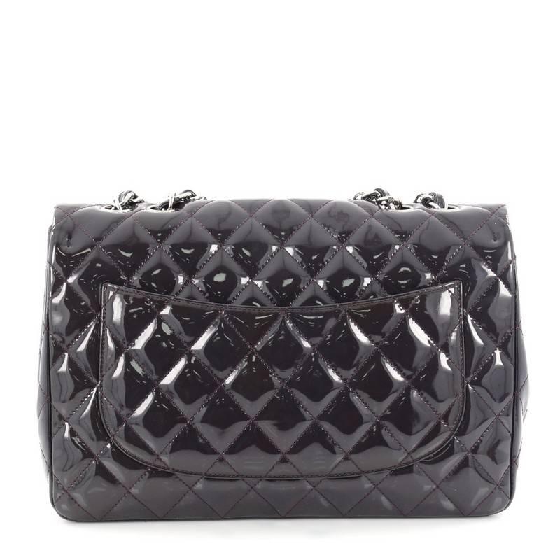 Chanel Classic Quilted Patent Jumbo Single Flap Bag  In Good Condition In NY, NY