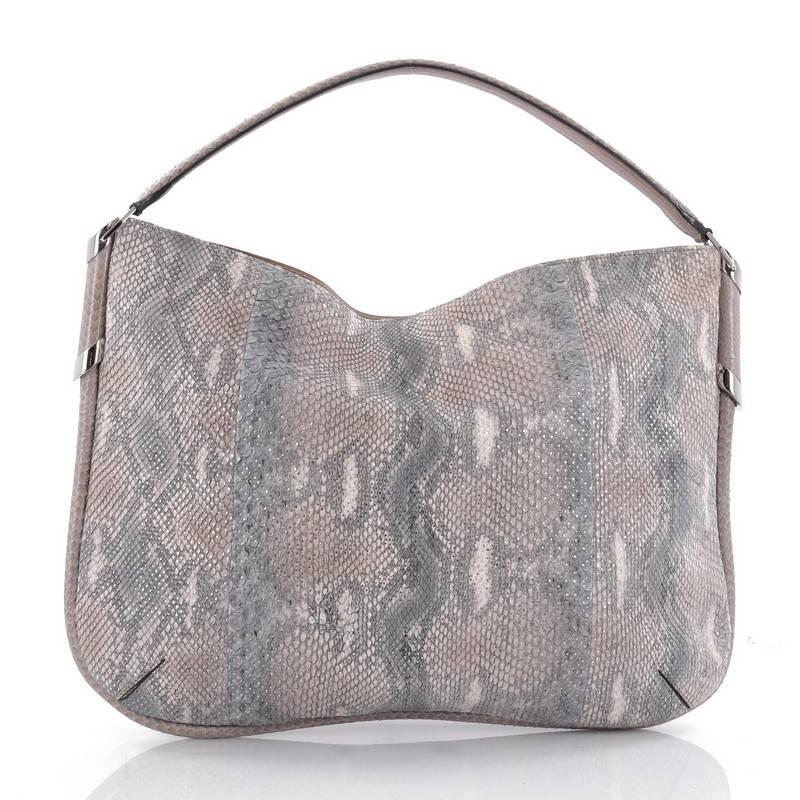 Gray Jimmy Choo Zoe Hobo Python