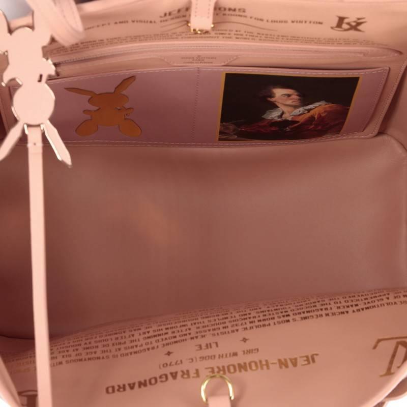 Beige Louis Vuitton Neverfull NM Tote Limited Edition Jeff Koons Fragonard Prin