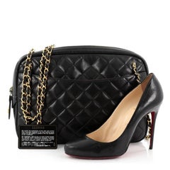 Chanel Vintage Camera Bag Quilted Leather Large
