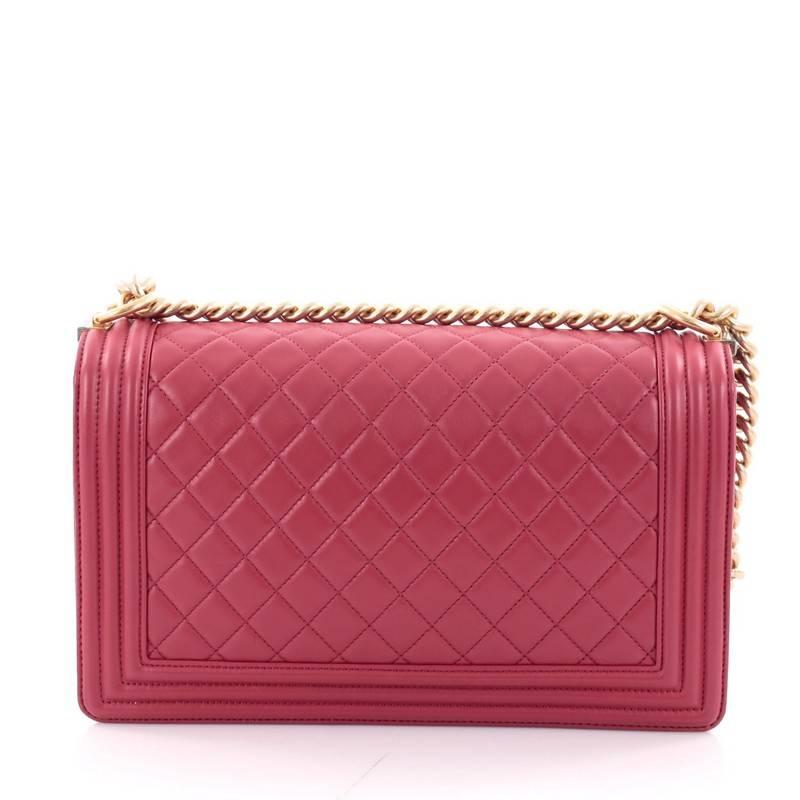Chanel Boy Flap Bag Quilted Lambskin New Medium In Excellent Condition In NY, NY