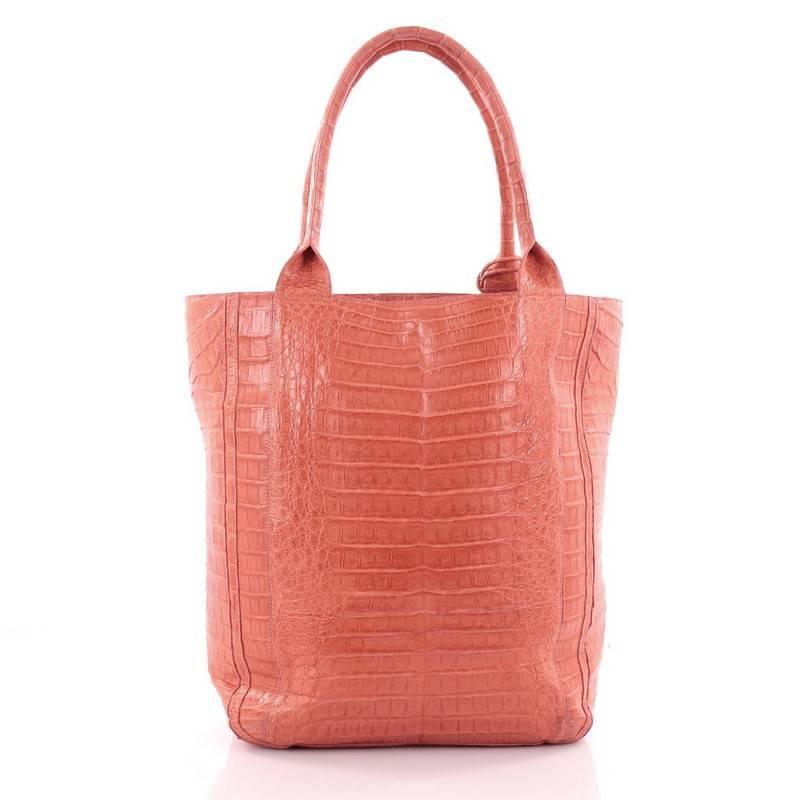 Nancy Gonzalez Feather Tote Crocodile Tall In Good Condition In NY, NY