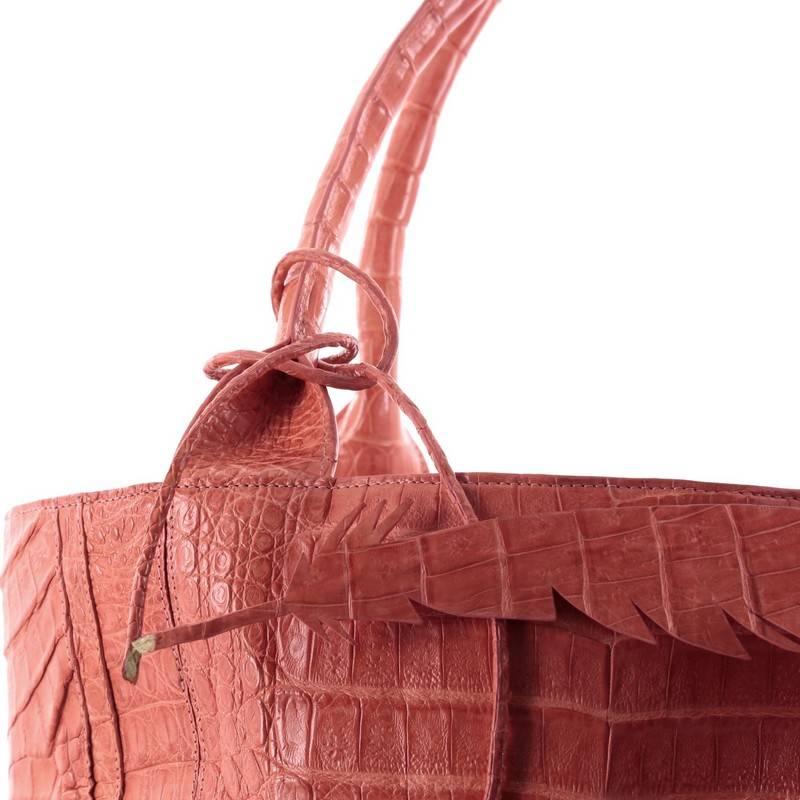 Nancy Gonzalez Feather Tote Crocodile Tall 1