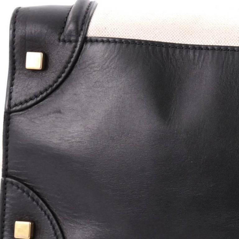Celine Luggage Handbag Canvas And Leather Mini At 1stdibs Celine Luggage Handbag Canvas And Leather Mini For 1