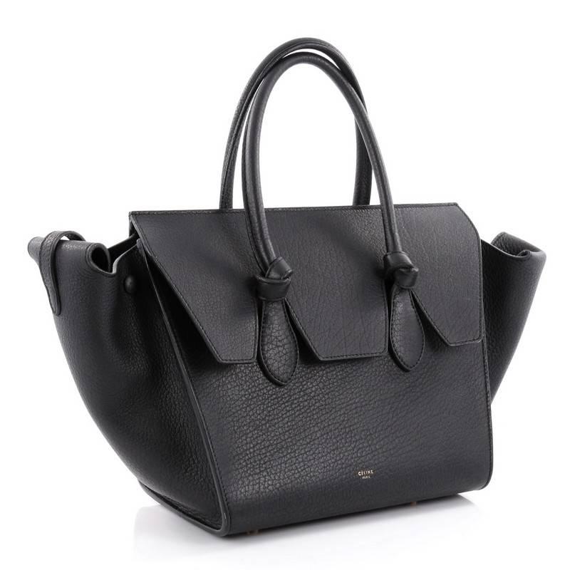 Black Celine Tie Knot Tote Grainy Leather Mini