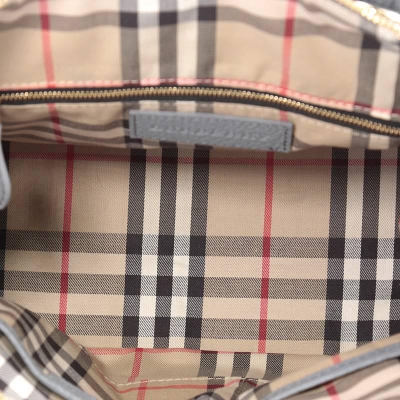 Gray Burberry Greenwood Bowling Bag Grainy Leather Small