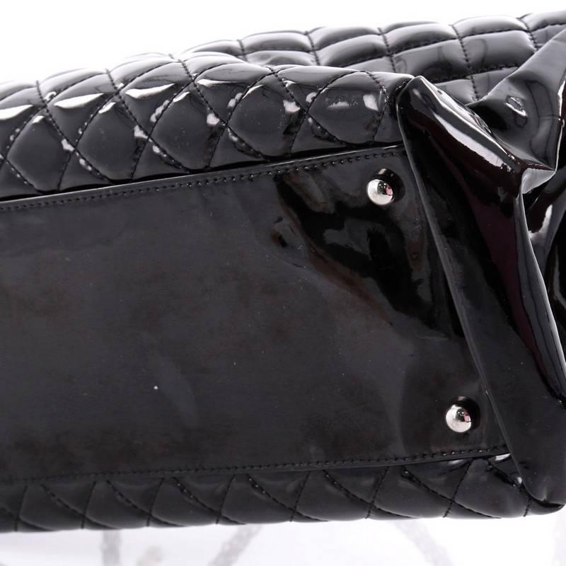Chanel Just Mademoiselle Handbag Quilted Patent Large 1